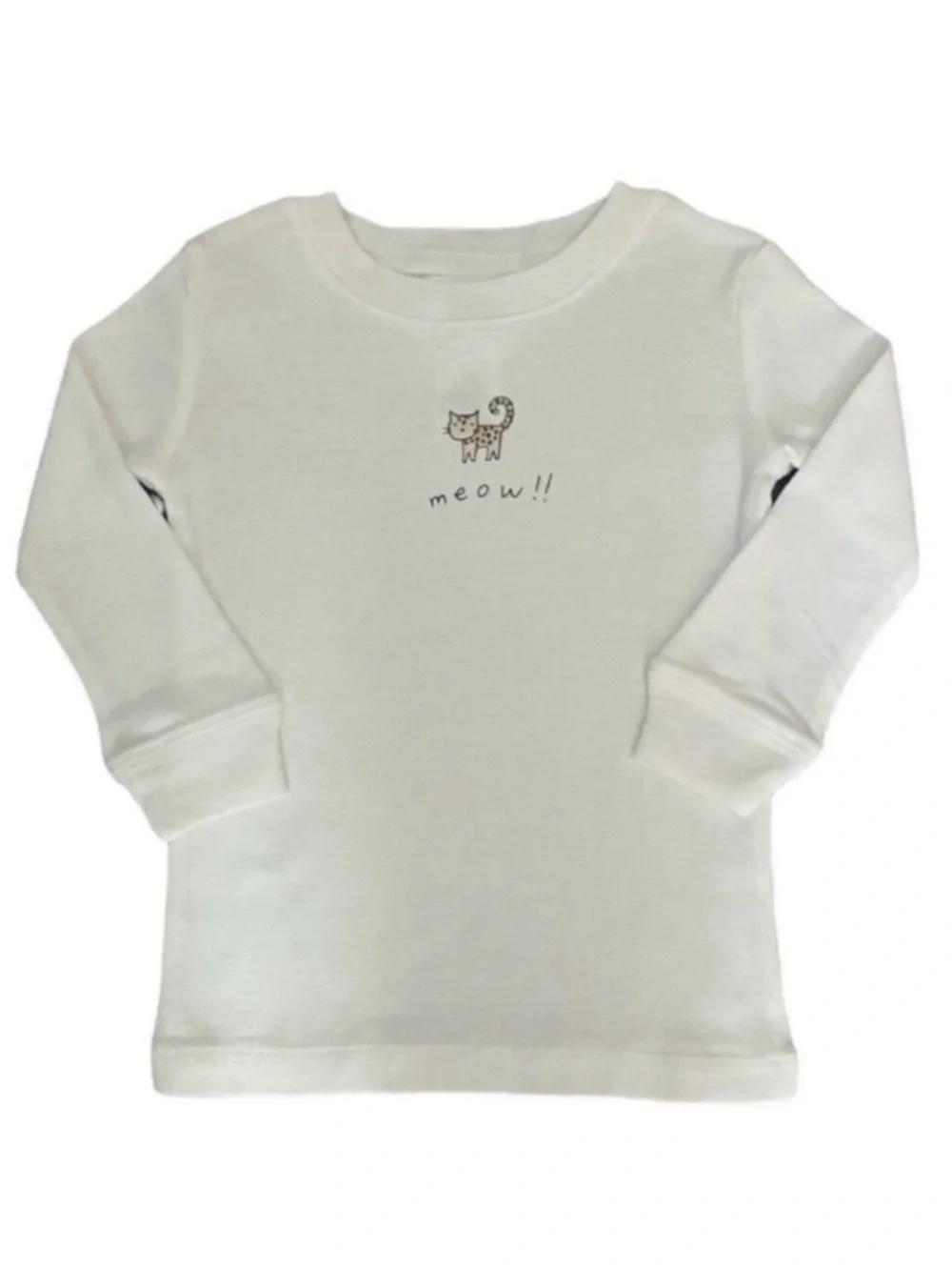 Gap Cat 'Meow' Long Sleeve Pajama Set with Leopard Print Pants